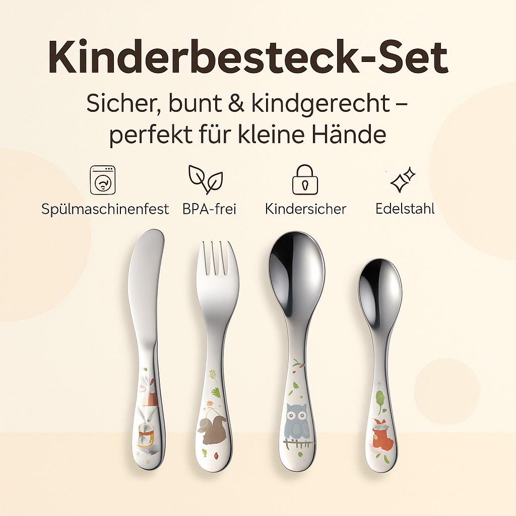 Merto Beno 4-teiliges Kinderbesteck Set