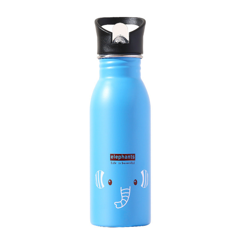 Merto Beno Trinkflasche Kinder Edelstahl 500ml mit Strohhalm