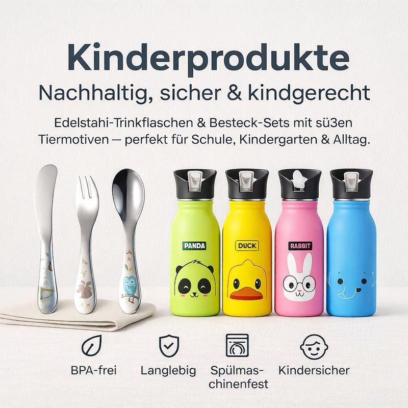 Kinder Trinkflaschen & Besteck-Sets aus Edelstahl – Nachhaltig & Kindgerecht