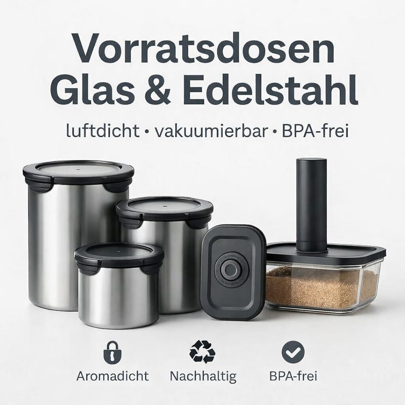 Vorratsdosen aus Glas & Edelstahl – Vakuumierbar, BPA-frei & frisch