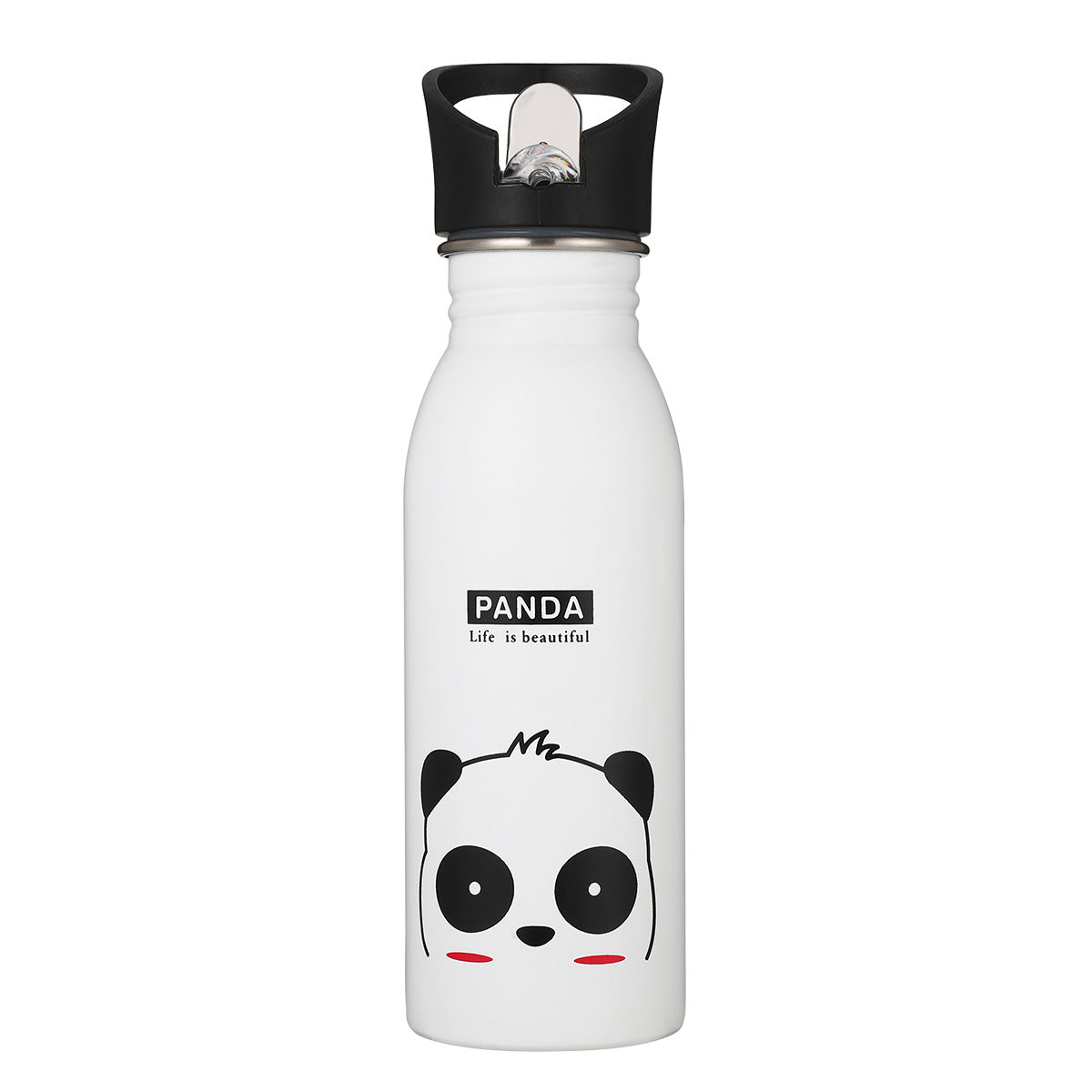 Merto Beno Trinkflasche Kinder Edelstahl 500ml mit Strohhalm