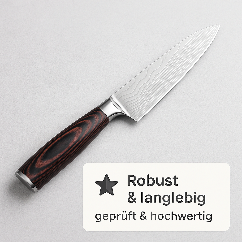 7-teiliges Küchenmesser-Set mit Damaskus-Design